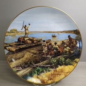 Gorham Fine China Plate - Green Text Design